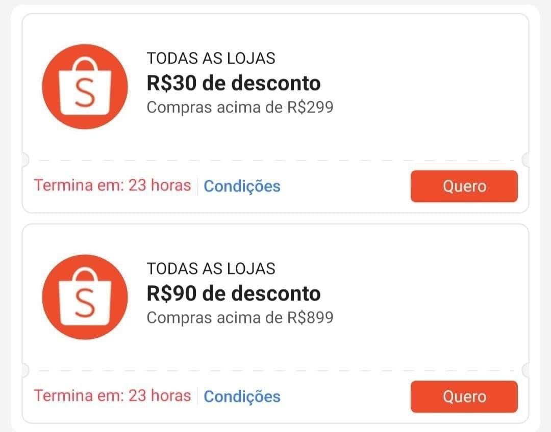 NOVOS CUPONS SHOPEE