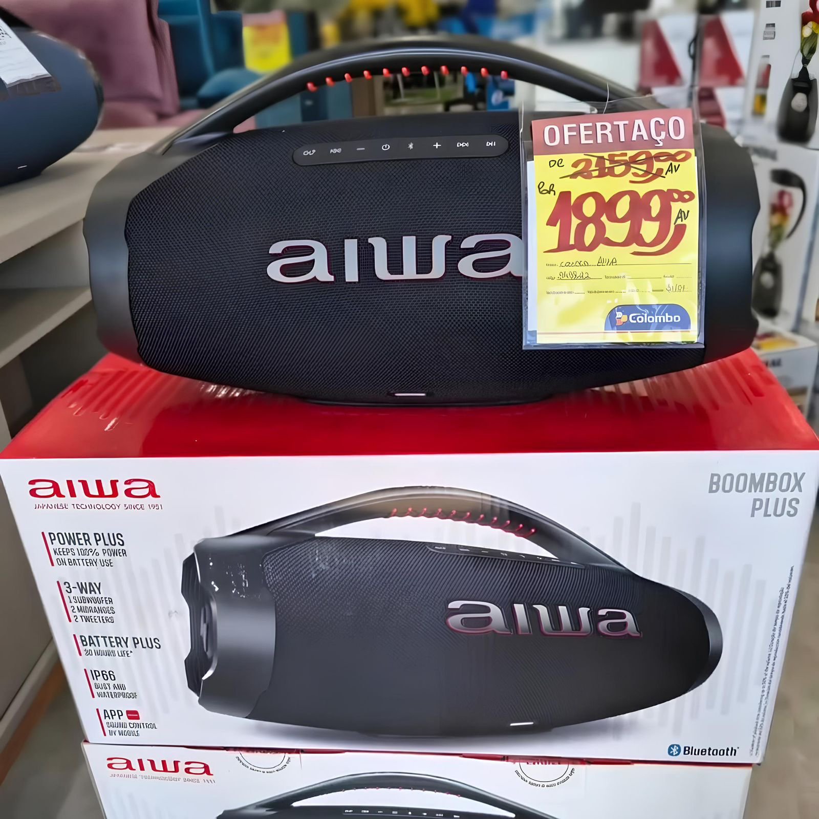 CAIXA DE SOM AIWA PARA O CHURRASCO